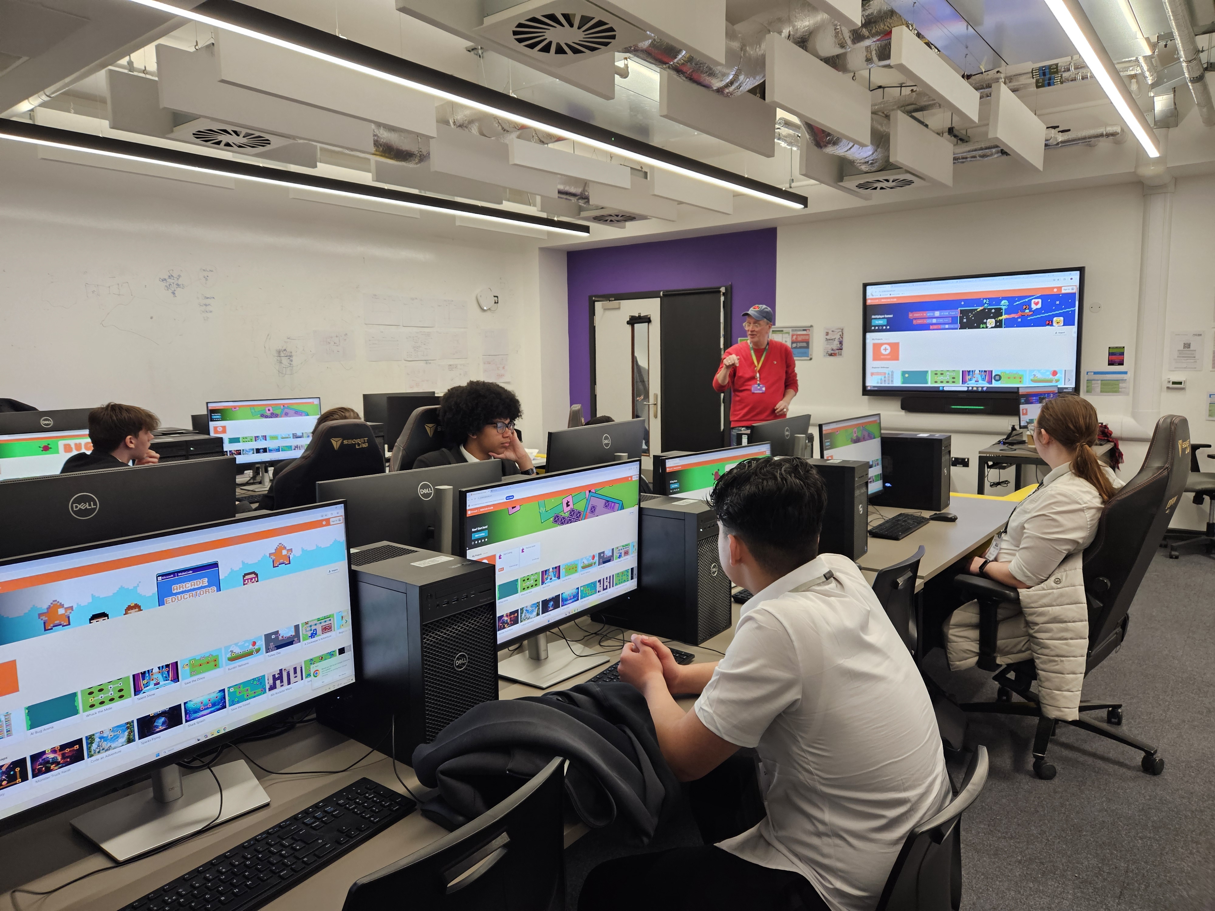 Group of students working on computers