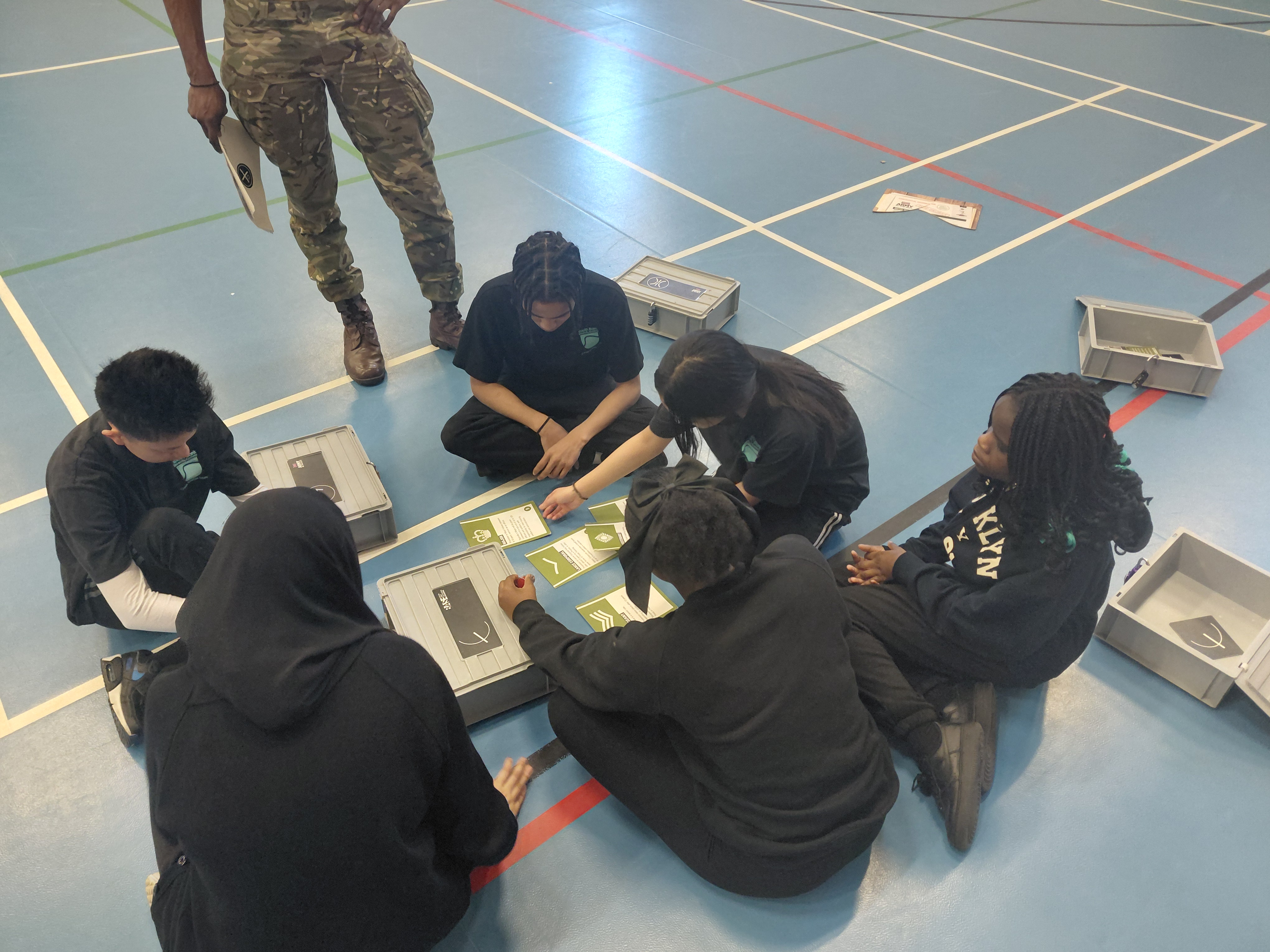 Students solving puzzles