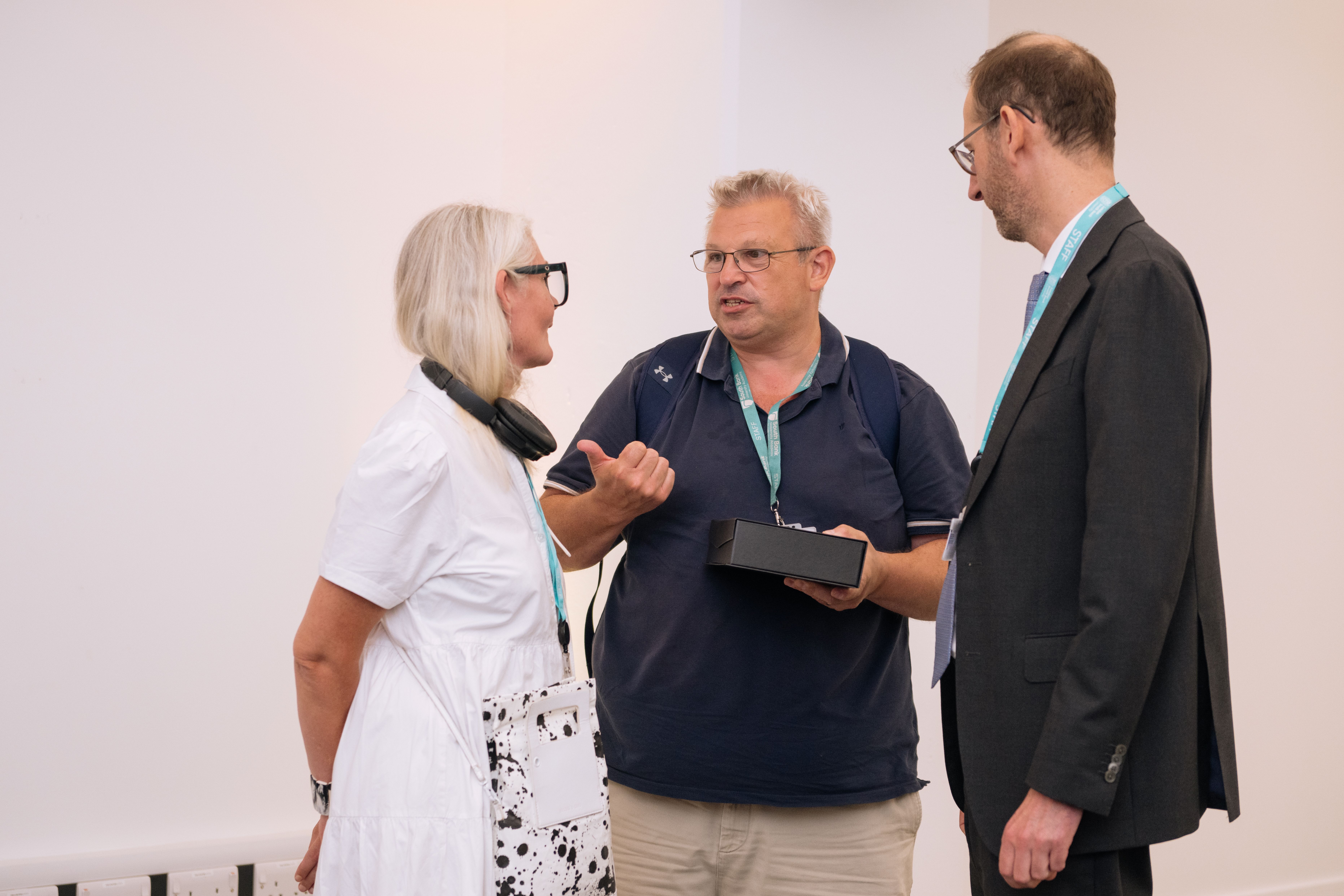 Staff interacting