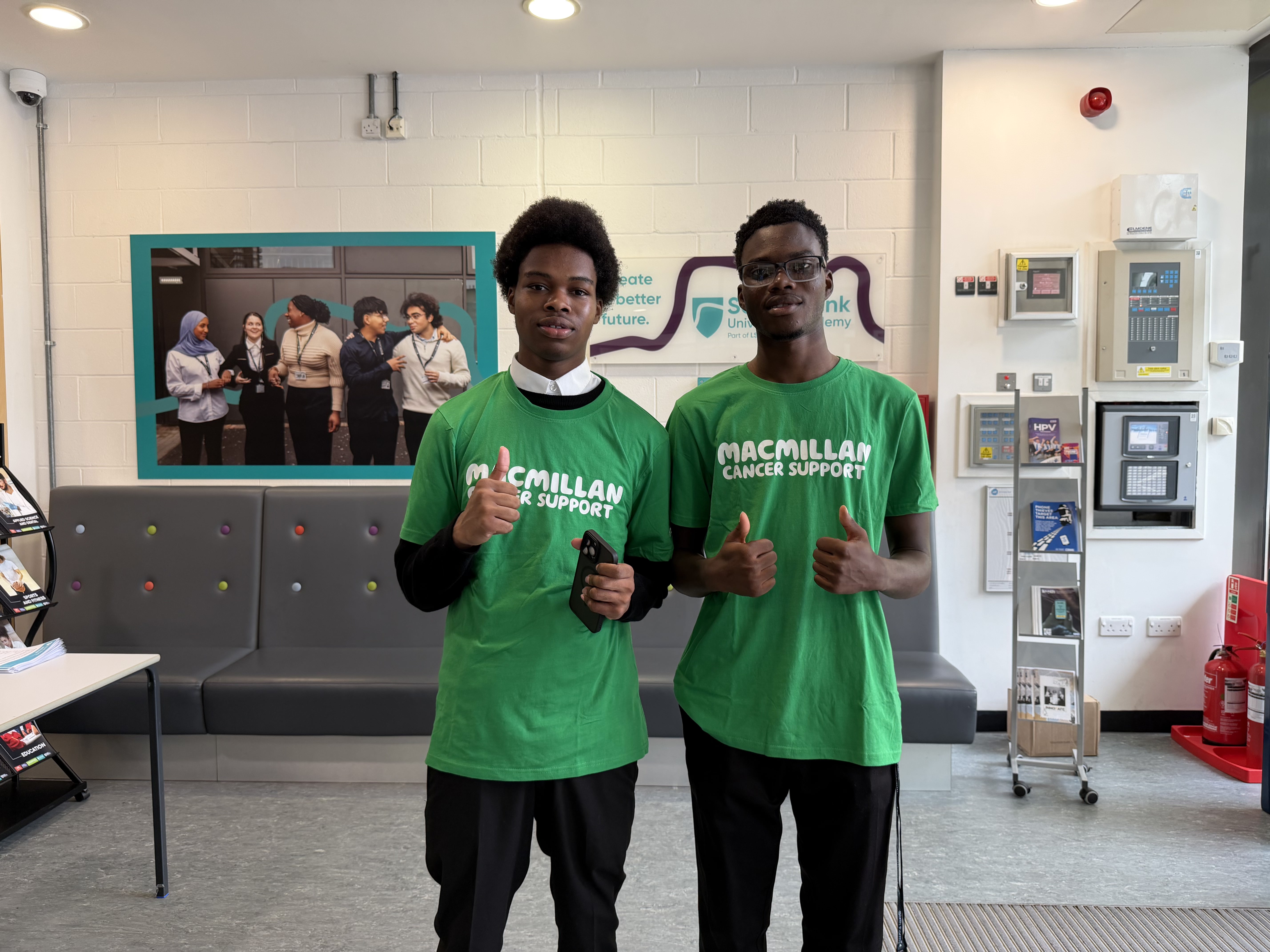 Students in Macmillan Support Shirt