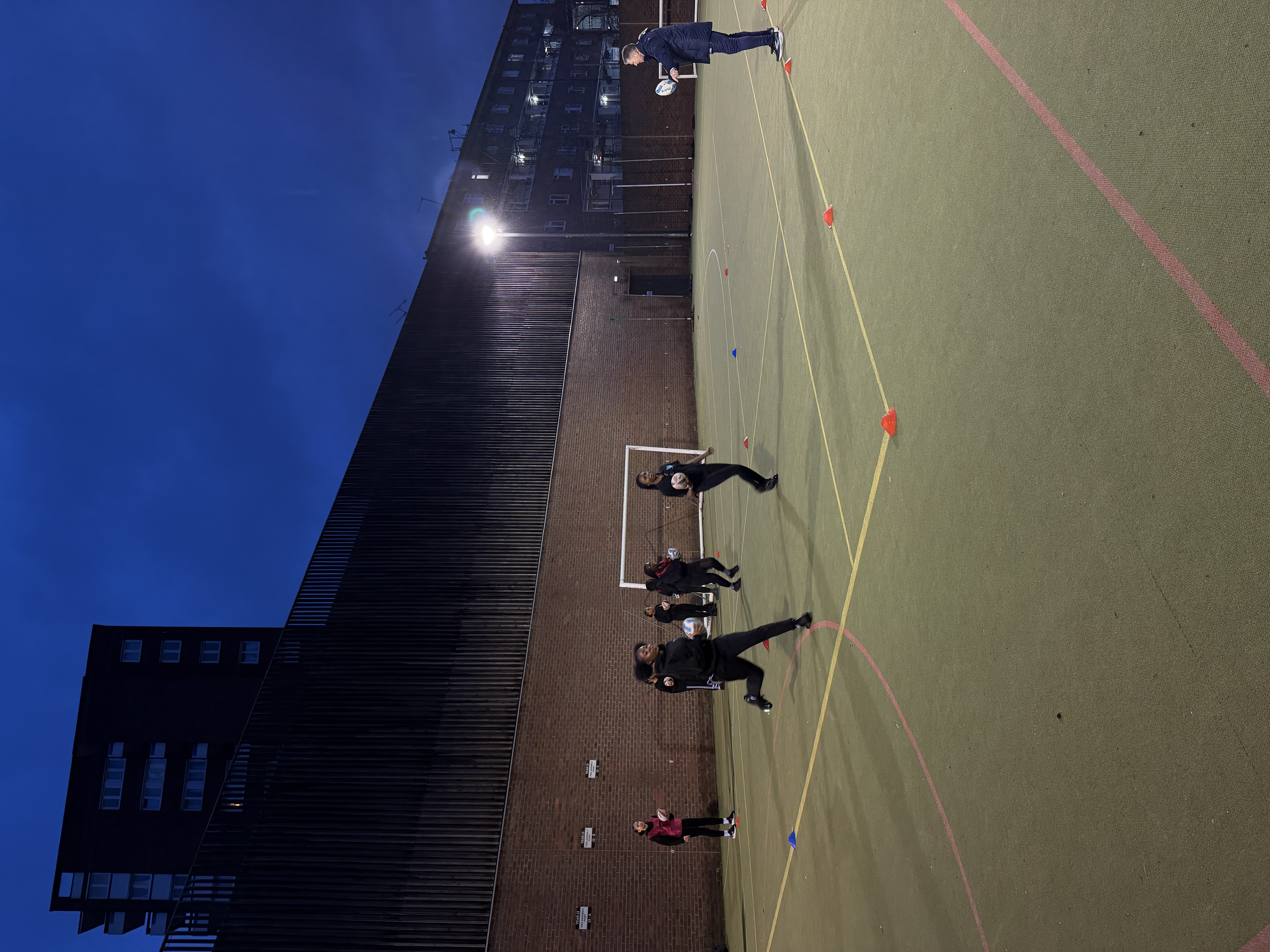 Student in the midst of their rugby training