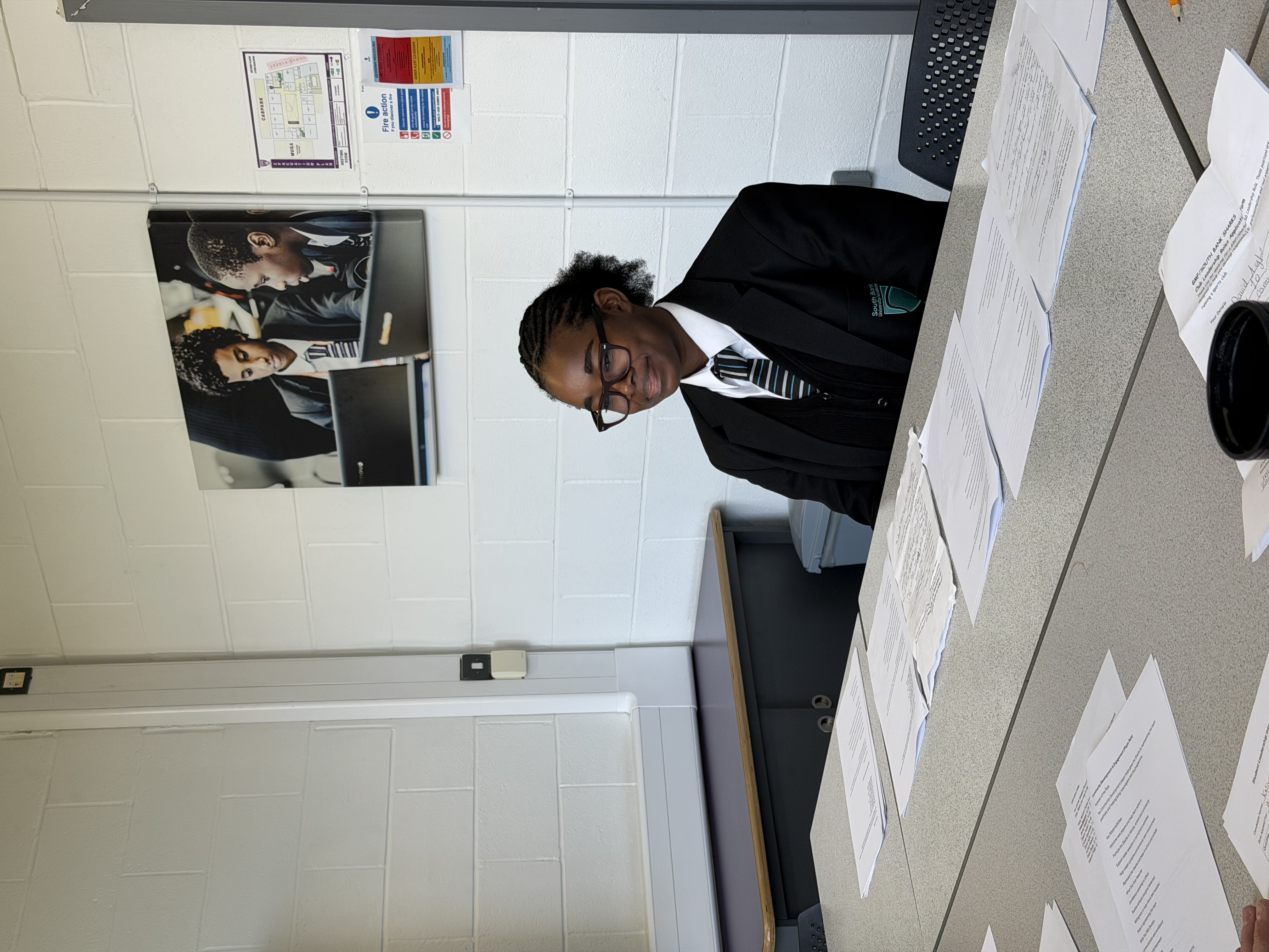 Female student in interview