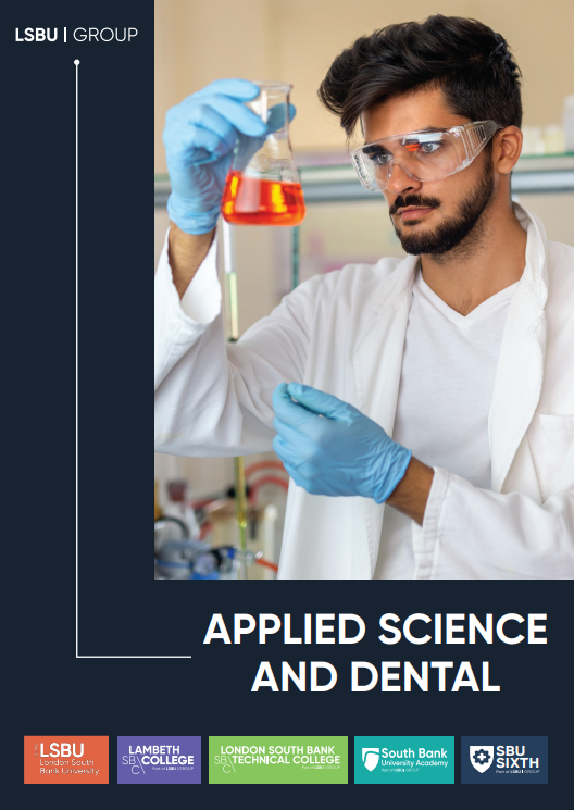 Man wearing labcoat doing science experiment