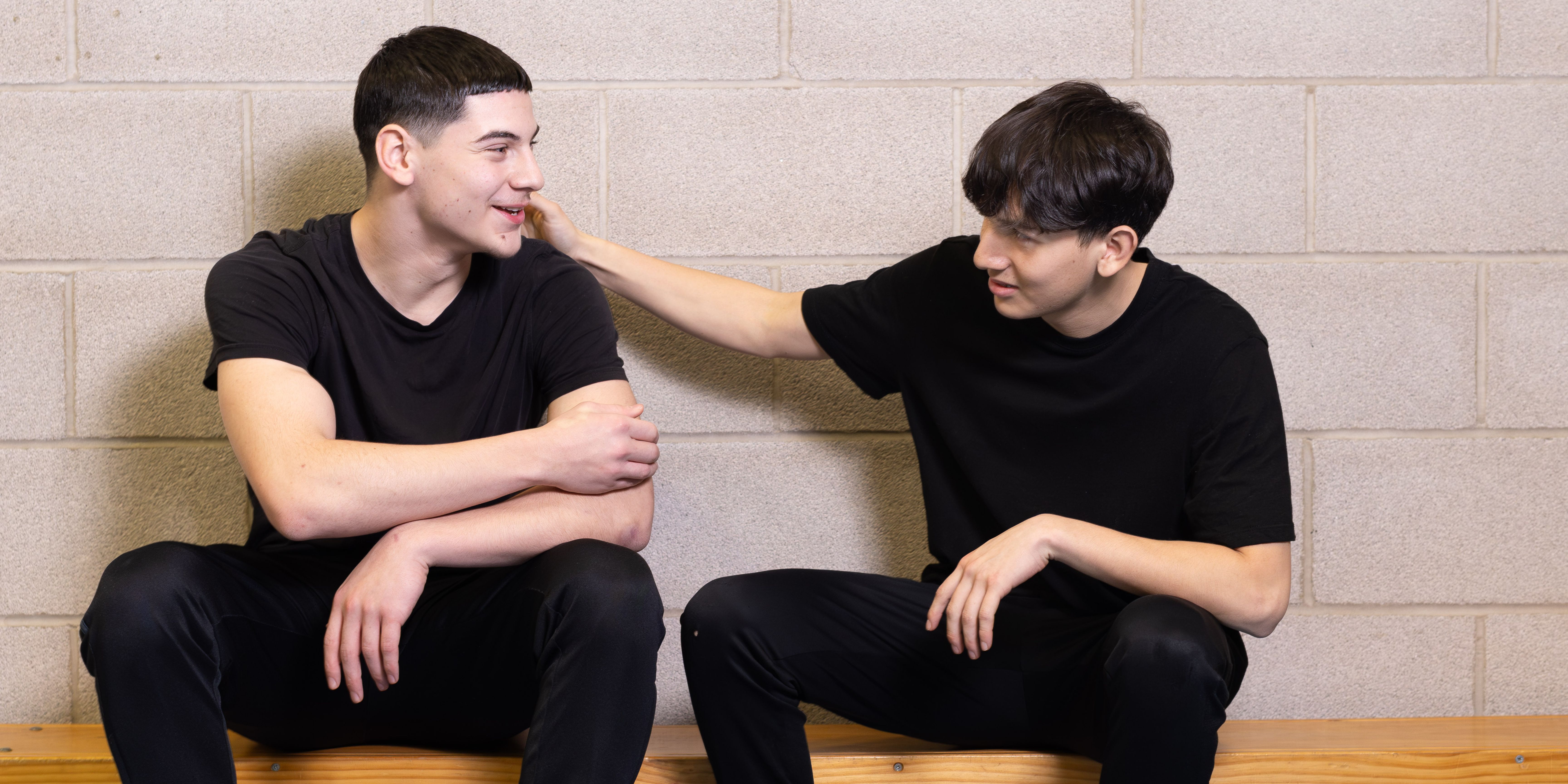 Sports student smiling at each other